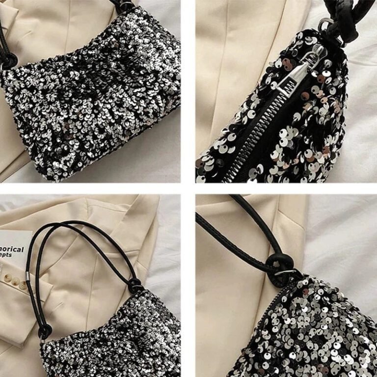 Sac A Main Paillette Argente 4