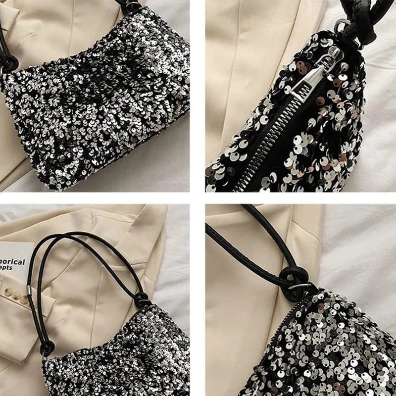 Sac A Main Paillette Argente 4