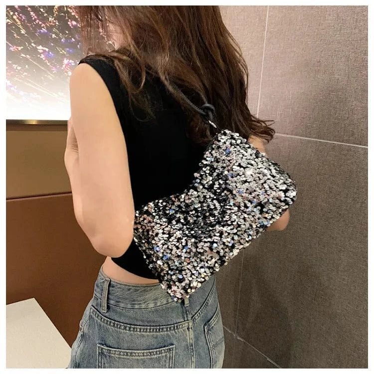 Sac A Main Paillette Argente