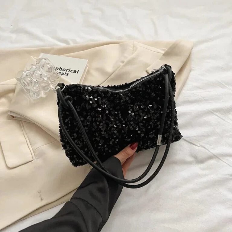 Sac A Main Paillette Noir 5