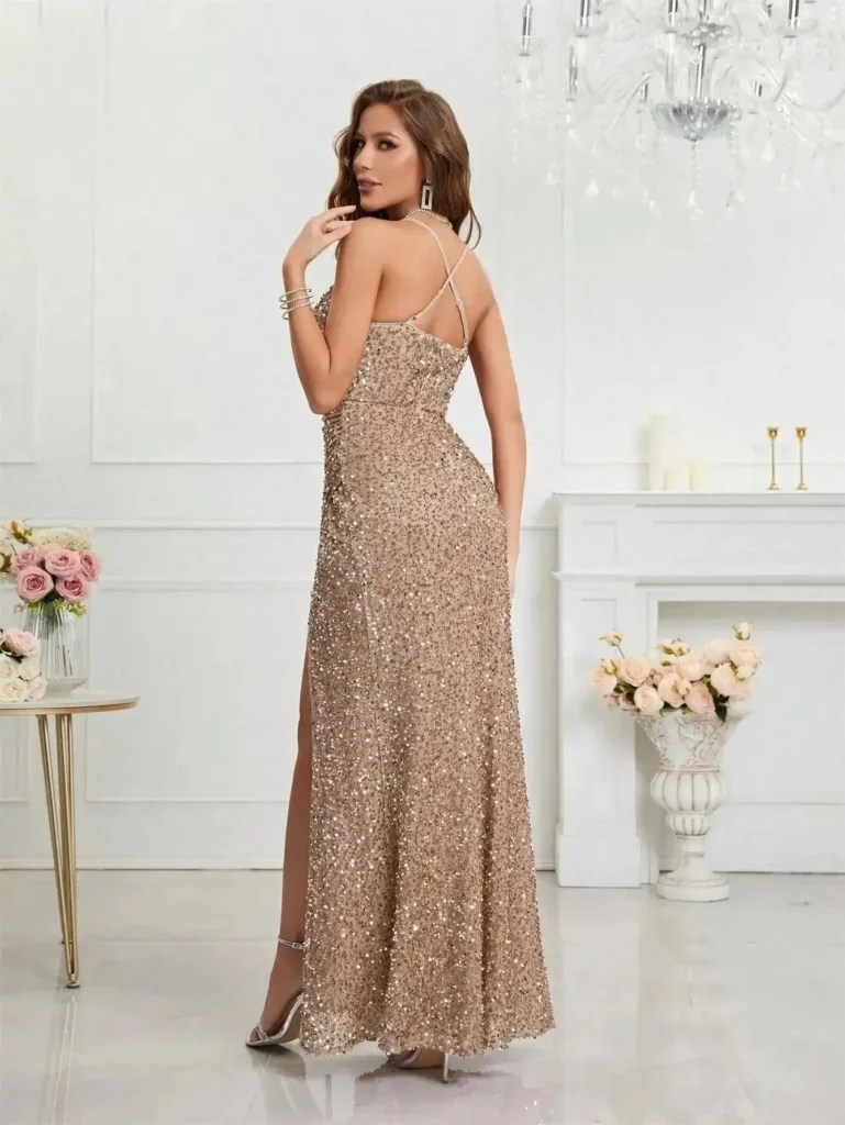 Robe De Soiree Sequin Moulante Sexy 2